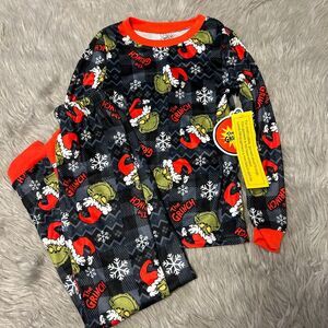 Dr. Seuss The Grinch Two Piece Pajama‎ Set Youth Size 10 Black Pajamas Pjs